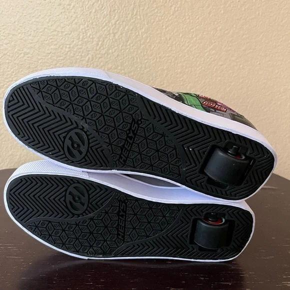 NWT’s Heelys Pro 20 Minecraft Black Green Graphic Low-Top Wheel Sneaker Shoes - Picture 4 of 5